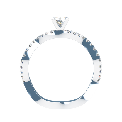 Customizable Diamond Bezel/Prong Wave stacking Ring - ™ Joaillerie VCL