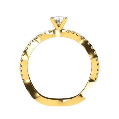 Customizable Diamond Bezel/Prong Wave stacking Ring - ™ Joaillerie VCL