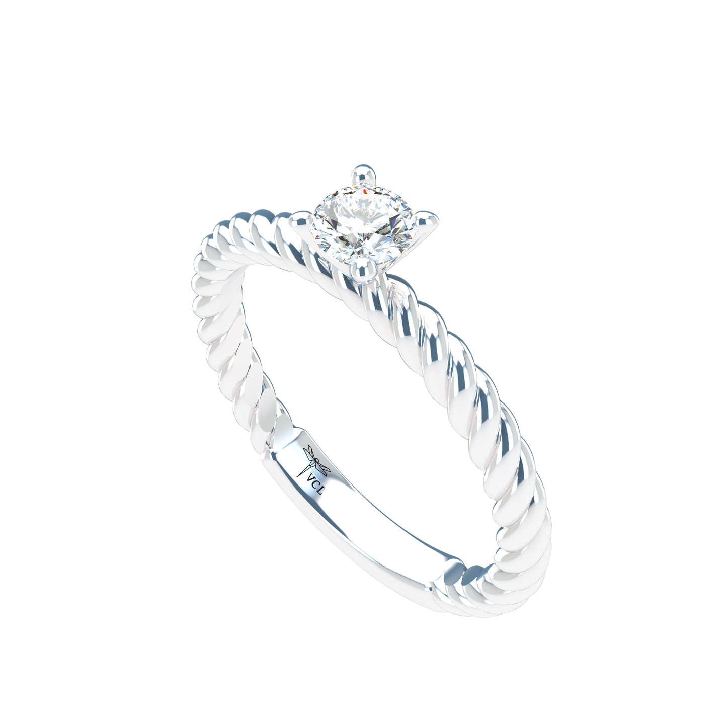 Customizable Diamond Bezel/Prong straight stacking Ring - ™ Joaillerie VCL