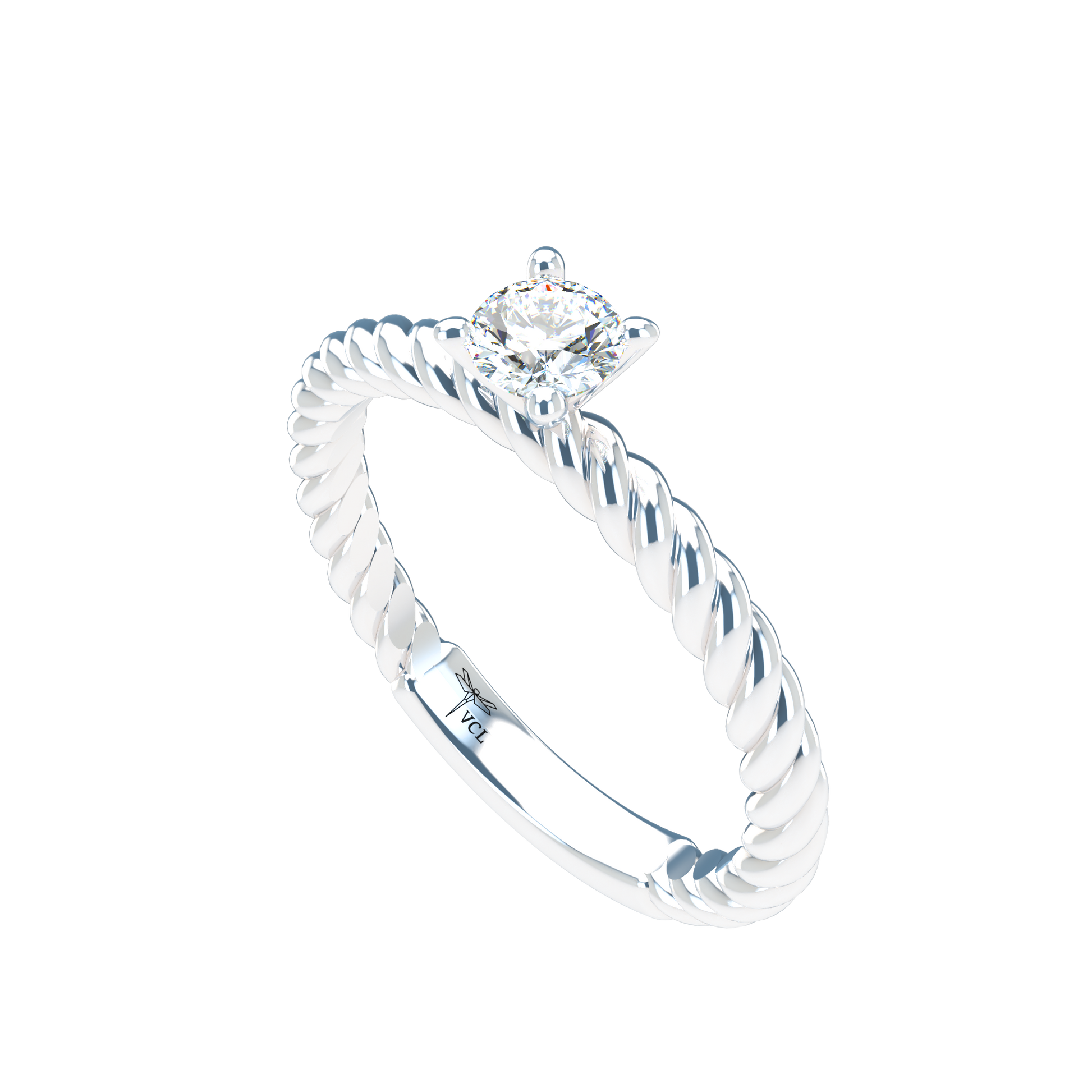 Customizable Diamond Bezel/Prong straight stacking Ring - ™ Joaillerie VCL