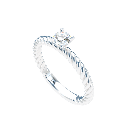 Customizable Diamond Bezel/Prong straight stacking Ring - ™ Joaillerie VCL