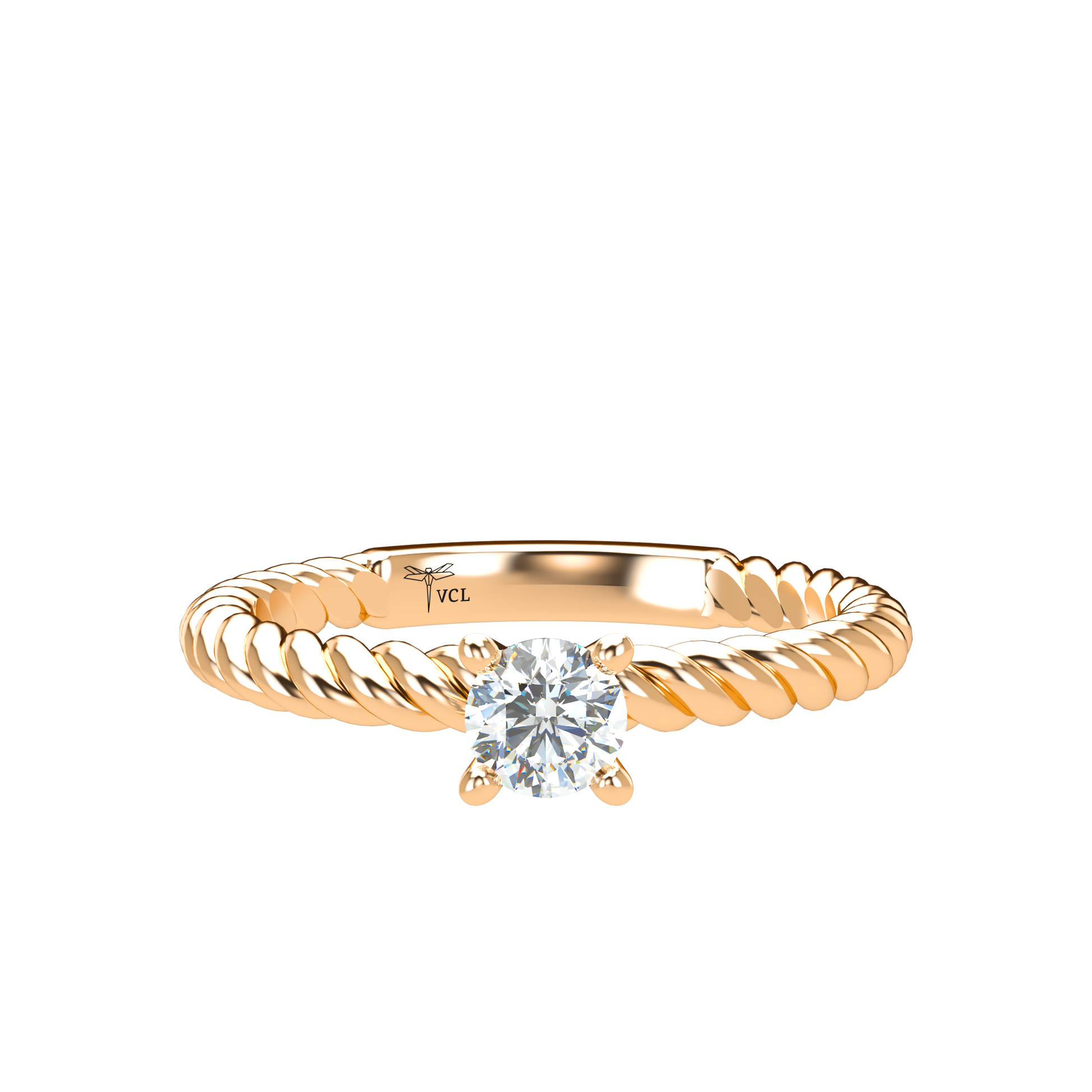 Customizable Diamond Bezel/Prong straight stacking Ring - ™ Joaillerie VCL