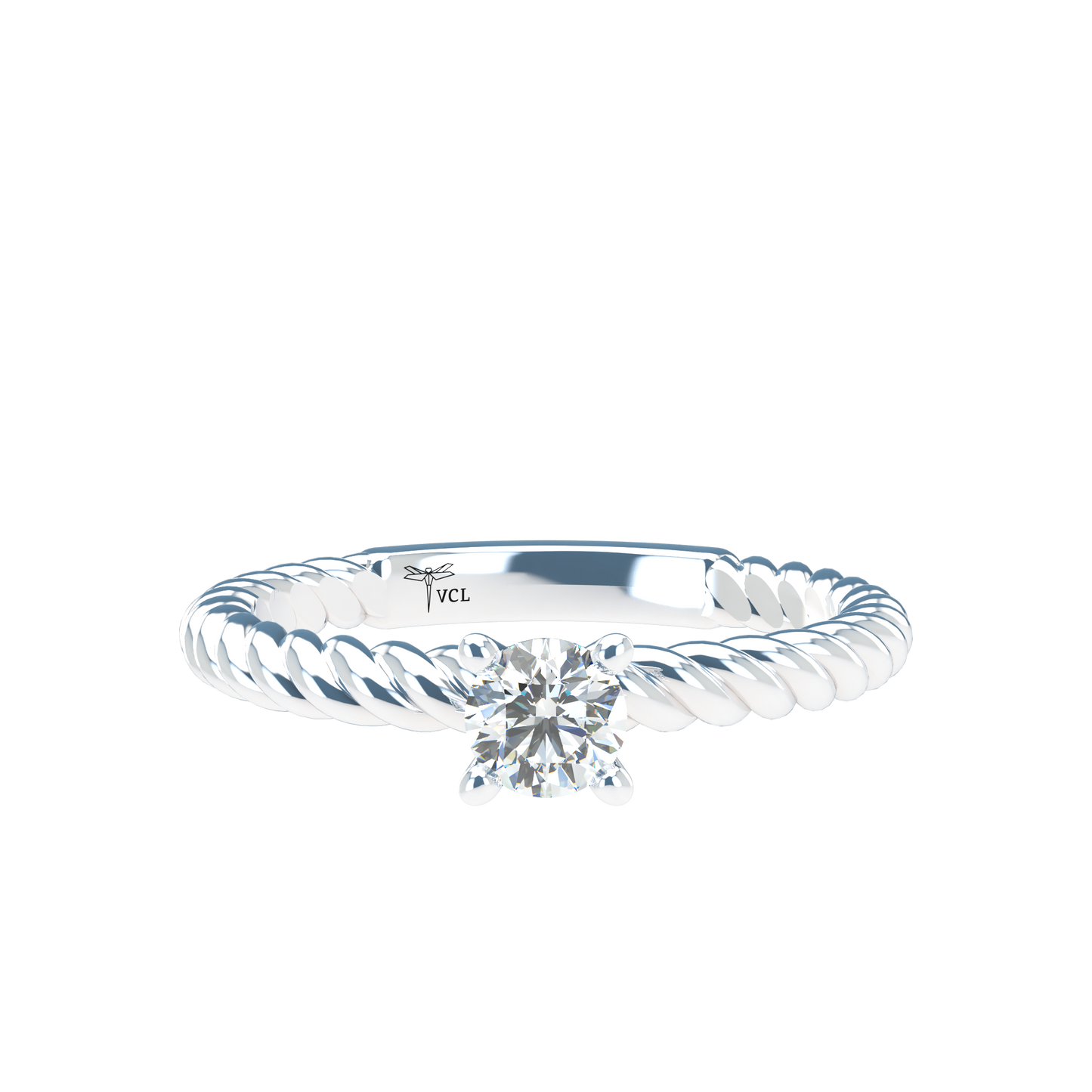 Customizable Diamond Bezel/Prong straight stacking Ring - ™ Joaillerie VCL