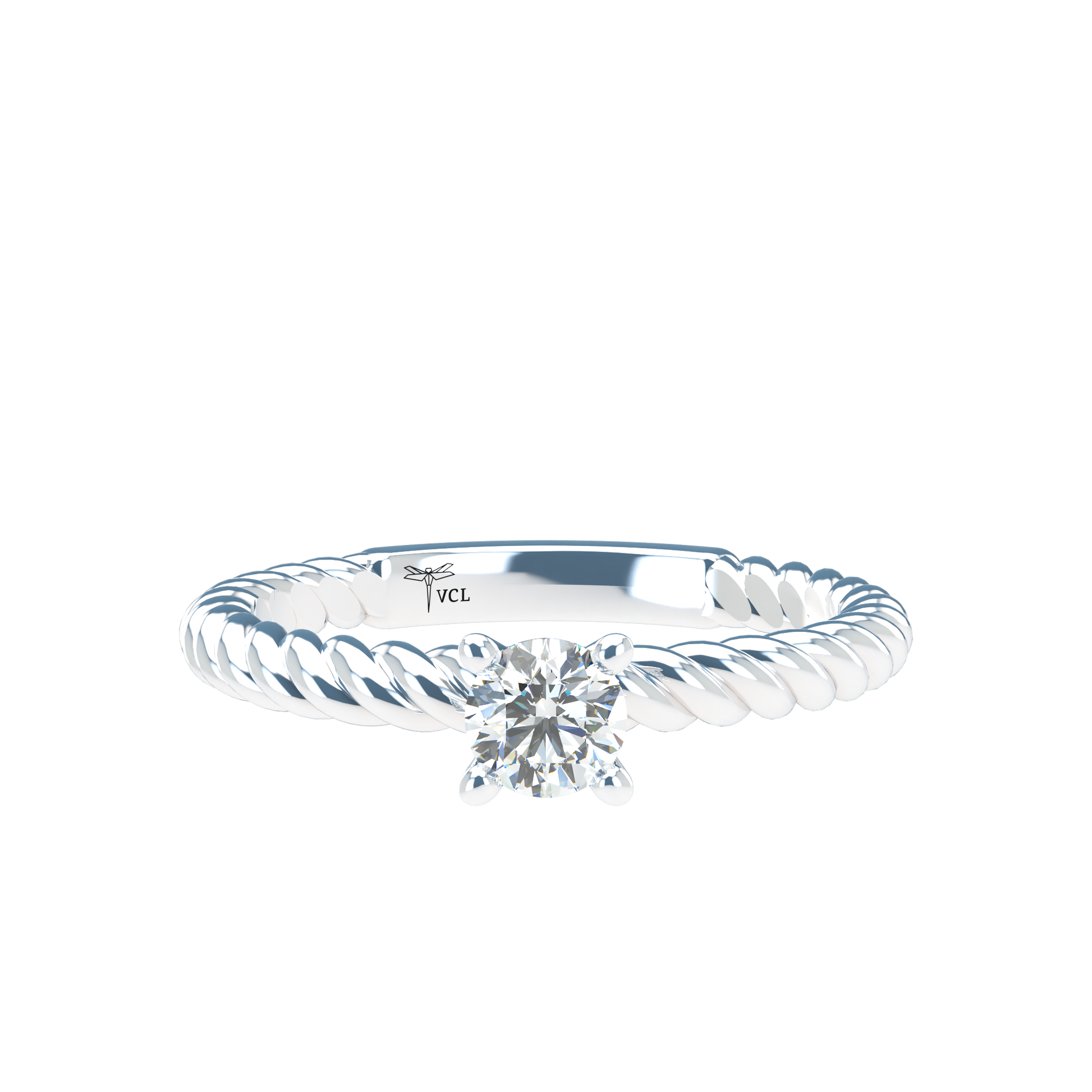 Customizable Diamond Bezel/Prong straight stacking Ring - ™ Joaillerie VCL