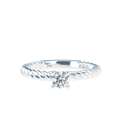Customizable Diamond Bezel/Prong straight stacking Ring - ™ Joaillerie VCL