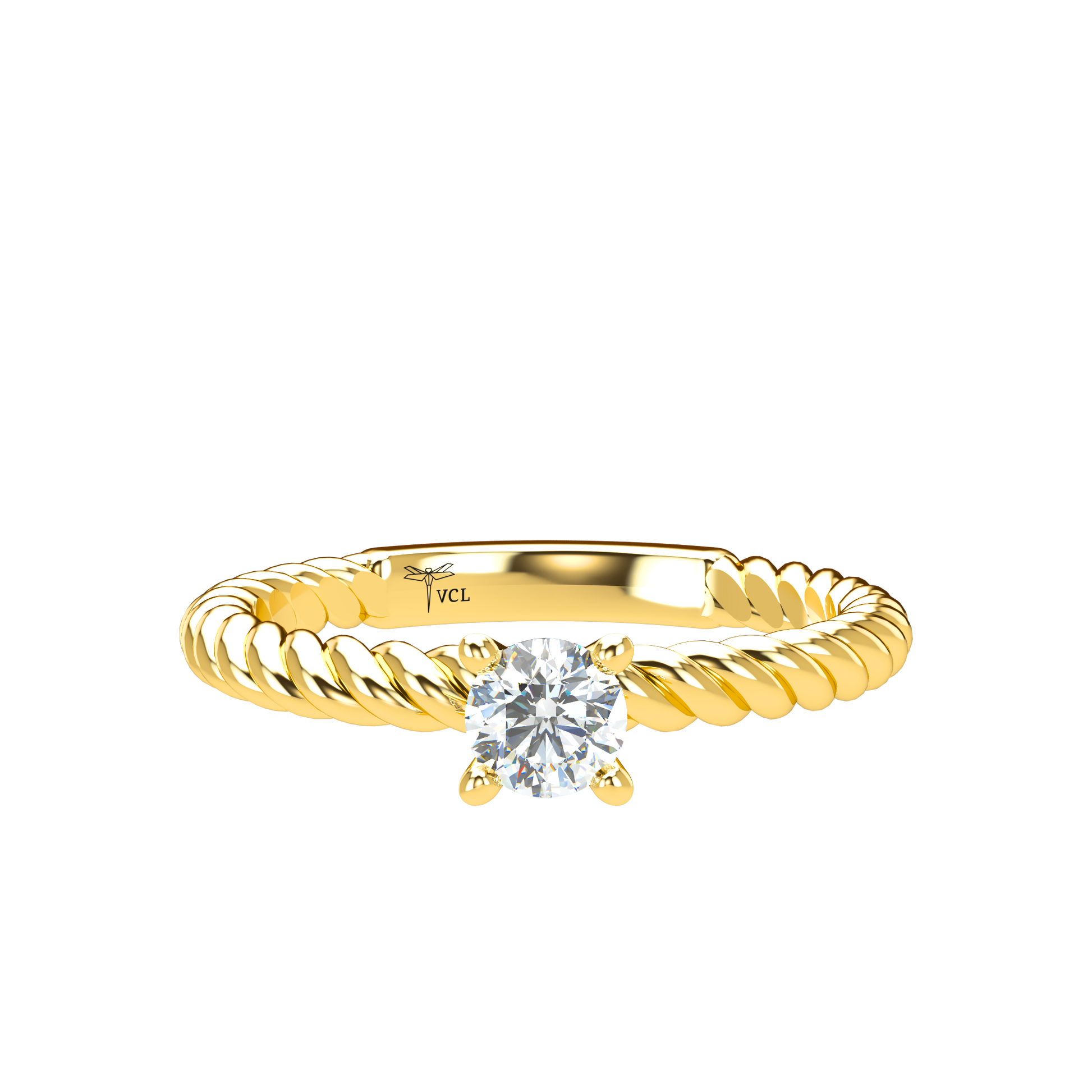 Customizable Diamond Bezel/Prong straight stacking Ring - ™ Joaillerie VCL