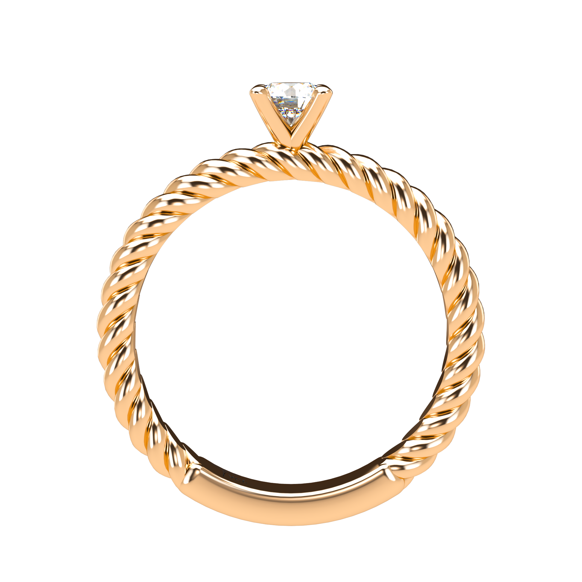 Customizable Diamond Bezel/Prong straight stacking Ring - ™ Joaillerie VCL