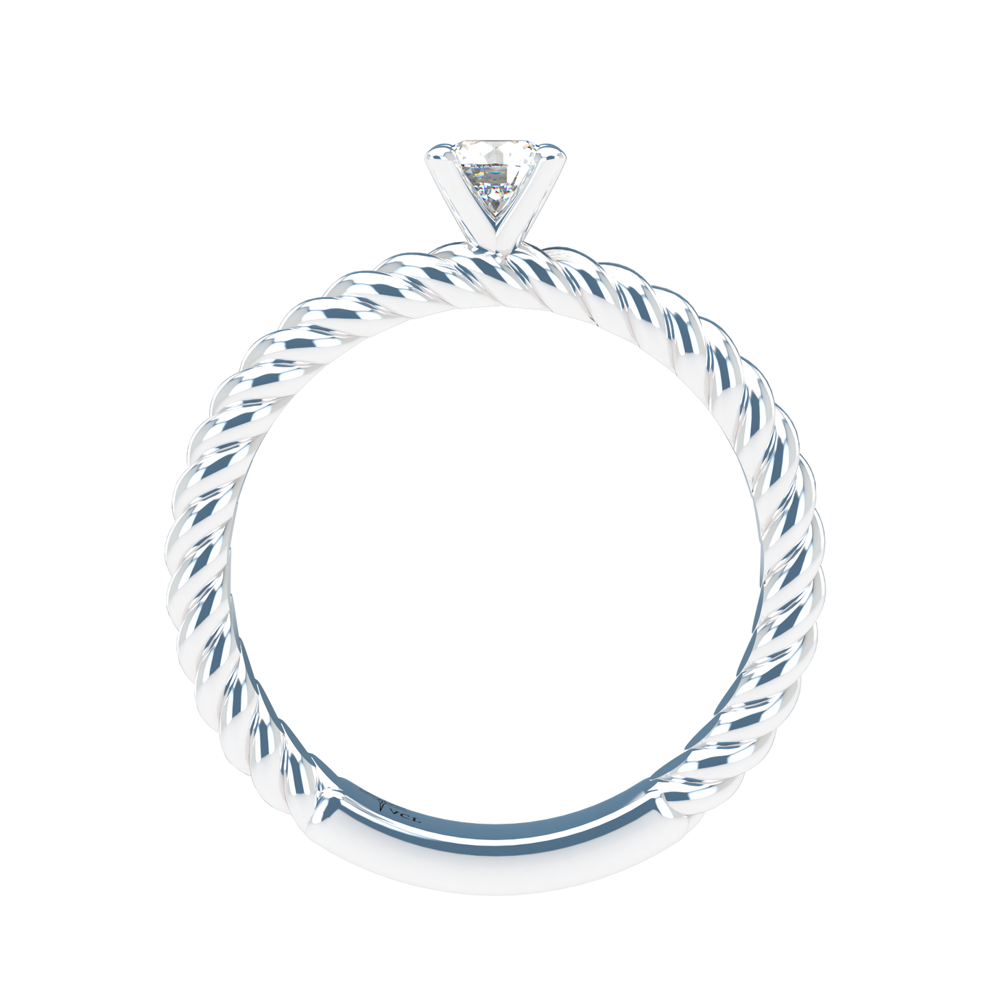 Customizable Diamond Bezel/Prong straight stacking Ring - ™ Joaillerie VCL