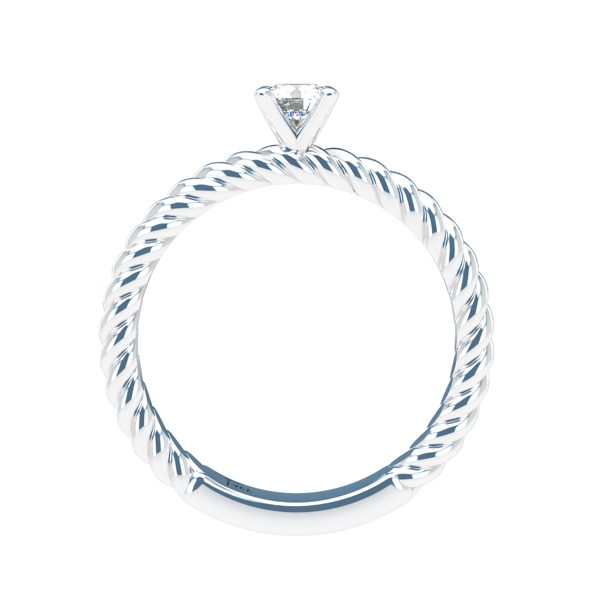 Customizable Diamond Bezel/Prong straight stacking Ring - ™ Joaillerie VCL