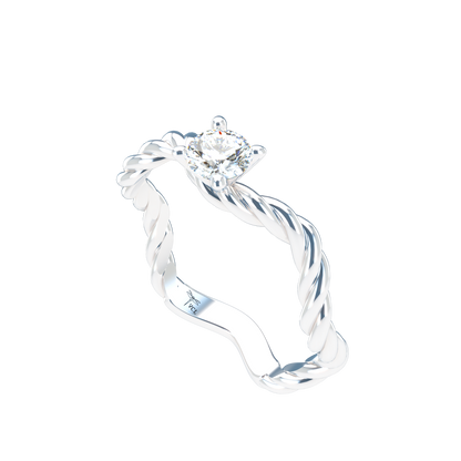Customizable Diamond Bezel/Prong Wave stacking Ring - ™ Joaillerie VCL