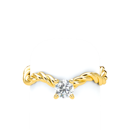 Customizable Diamond Bezel/Prong Wave stacking Ring - ™ Joaillerie VCL