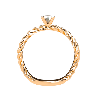 Customizable Diamond Bezel/Prong Wave stacking Ring - ™ Joaillerie VCL