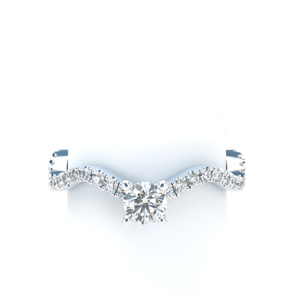 Customizable Diamond Bezel/Prong Wave stacking Ring - ™ Joaillerie VCL