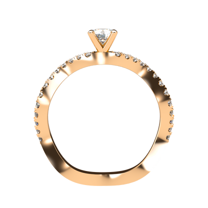 Customizable Diamond Bezel/Prong Wave stacking Ring - ™ Joaillerie VCL