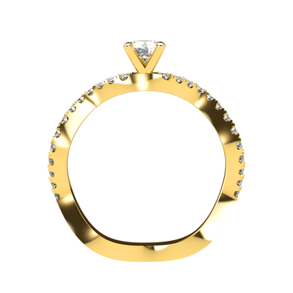 Customizable Diamond Bezel/Prong Wave stacking Ring - ™ Joaillerie VCL