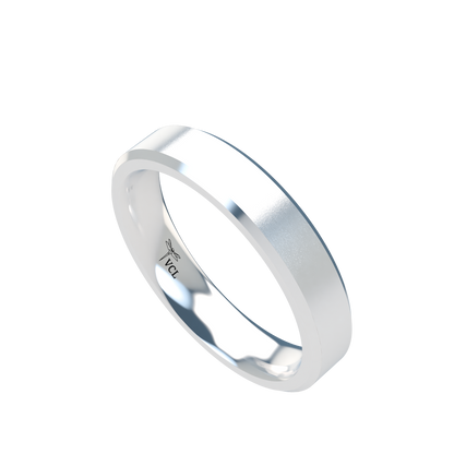Flat bevel wedding band wide - 2mm to 11mm