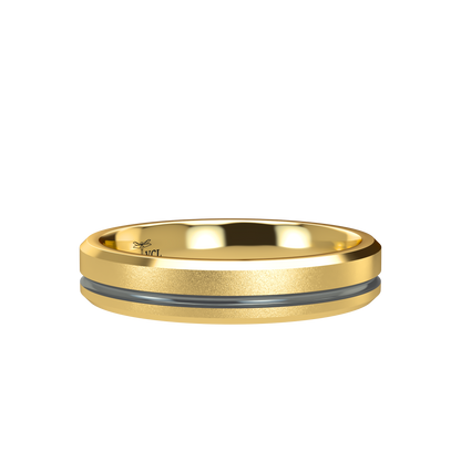 Grooved black rhodium wedding band wide - 2mm to 11mm