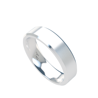 Flat bevel wedding band wide - 2mm to 11mm