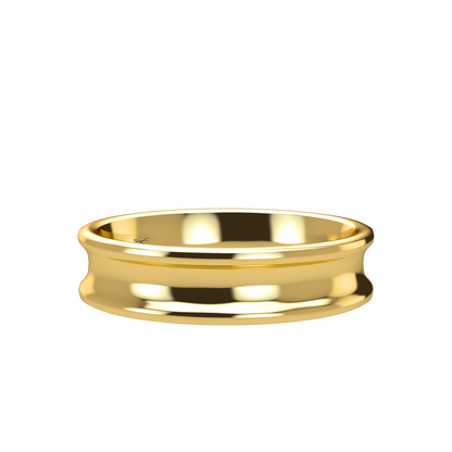 Concave wedding band wide - 2mm to 11mm
