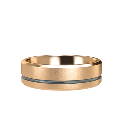Grooved black rhodium wedding band wide - 2mm to 11mm