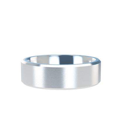 Flat bevel wedding band wide - 2mm to 11mm