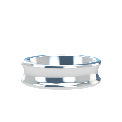 Concave wedding band wide - 2mm to 11mm