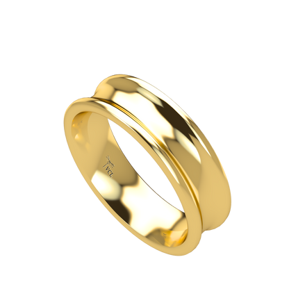Concave wedding band wide - 2mm to 11mm