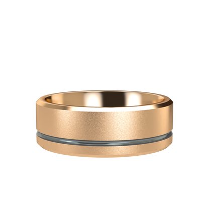 Grooved black rhodium wedding band wide - 2mm to 11mm