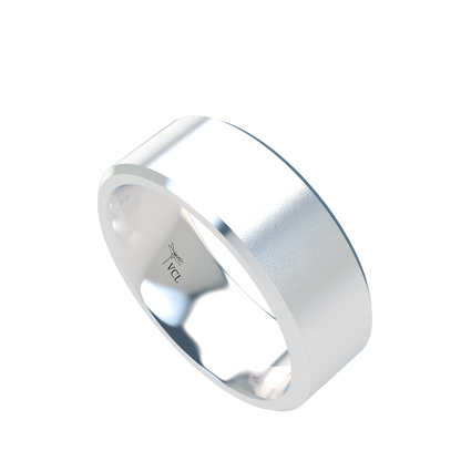 Flat bevel wedding band wide - 2mm to 11mm