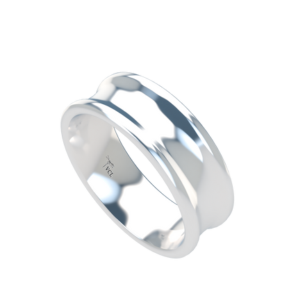 Concave wedding band wide - 2mm to 11mm