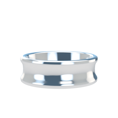 Concave wedding band wide - 2mm to 11mm