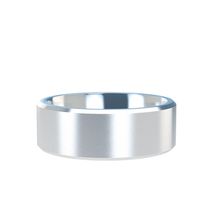 Flat bevel wedding band wide - 2mm to 11mm