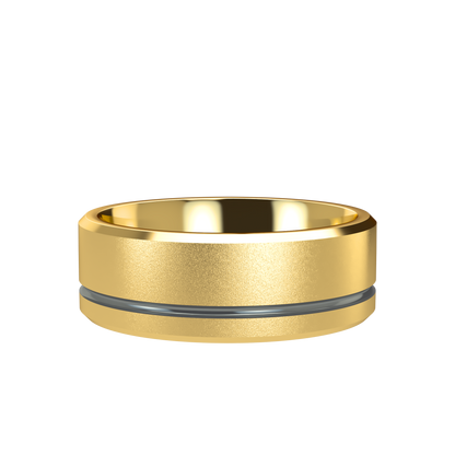 Grooved black rhodium wedding band wide - 2mm to 11mm