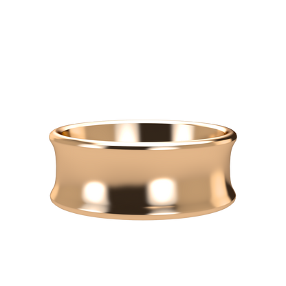 Concave wedding band wide - 2mm to 11mm
