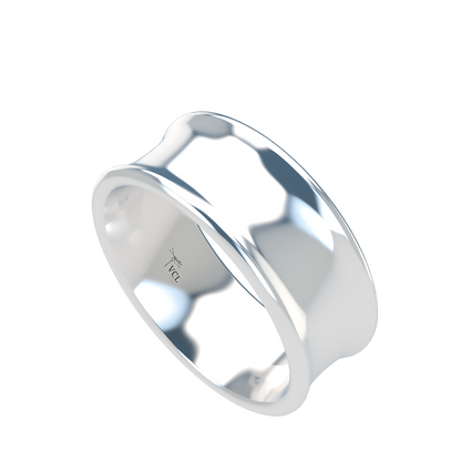 Concave wedding band wide - 2mm to 11mm