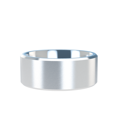 Flat bevel wedding band wide - 2mm to 11mm
