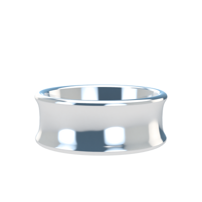 Concave wedding band wide - 2mm to 11mm