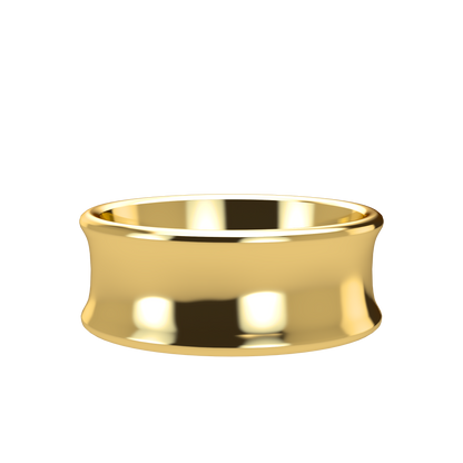 Concave wedding band wide - 2mm to 11mm