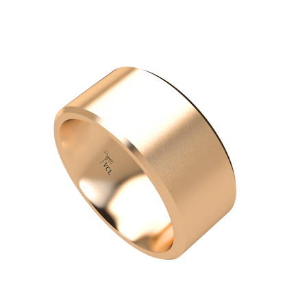 Flat bevel wedding band wide - 2mm to 11mm