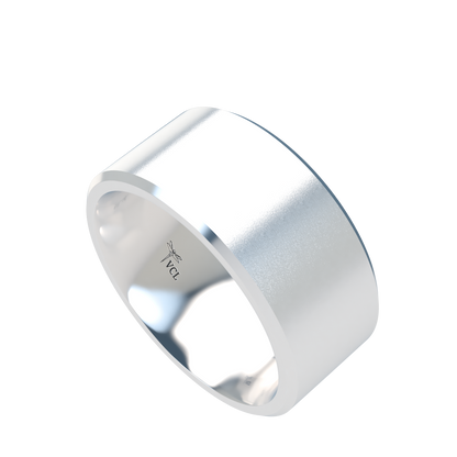 Flat bevel wedding band wide - 2mm to 11mm