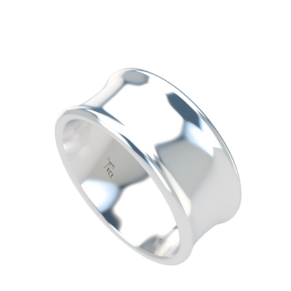 Concave wedding band wide - 2mm to 11mm