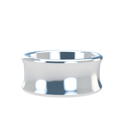 Concave wedding band wide - 2mm to 11mm