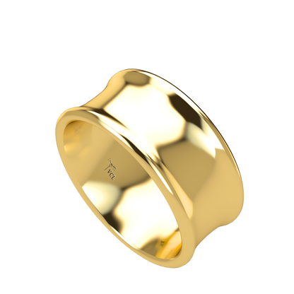 Concave wedding band wide - 2mm to 11mm