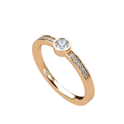 12pts diamond Bezel Set Solitaire ring
