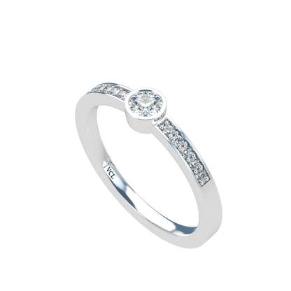 12pts diamond Bezel Set Solitaire ring