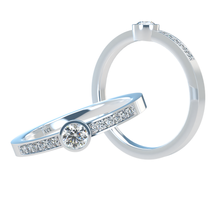 12pts diamond Bezel Set Solitaire ring