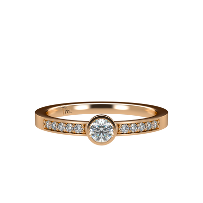 12pts diamond Bezel Set Solitaire ring