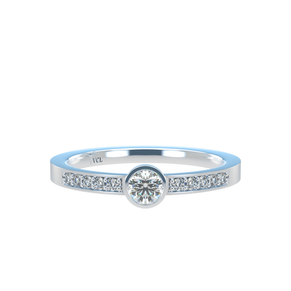 12pts diamond Bezel Set Solitaire ring