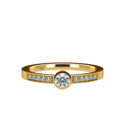 12pts diamond Bezel Set Solitaire ring