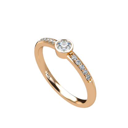 12pts diamond Bezel Set Solitaire ring